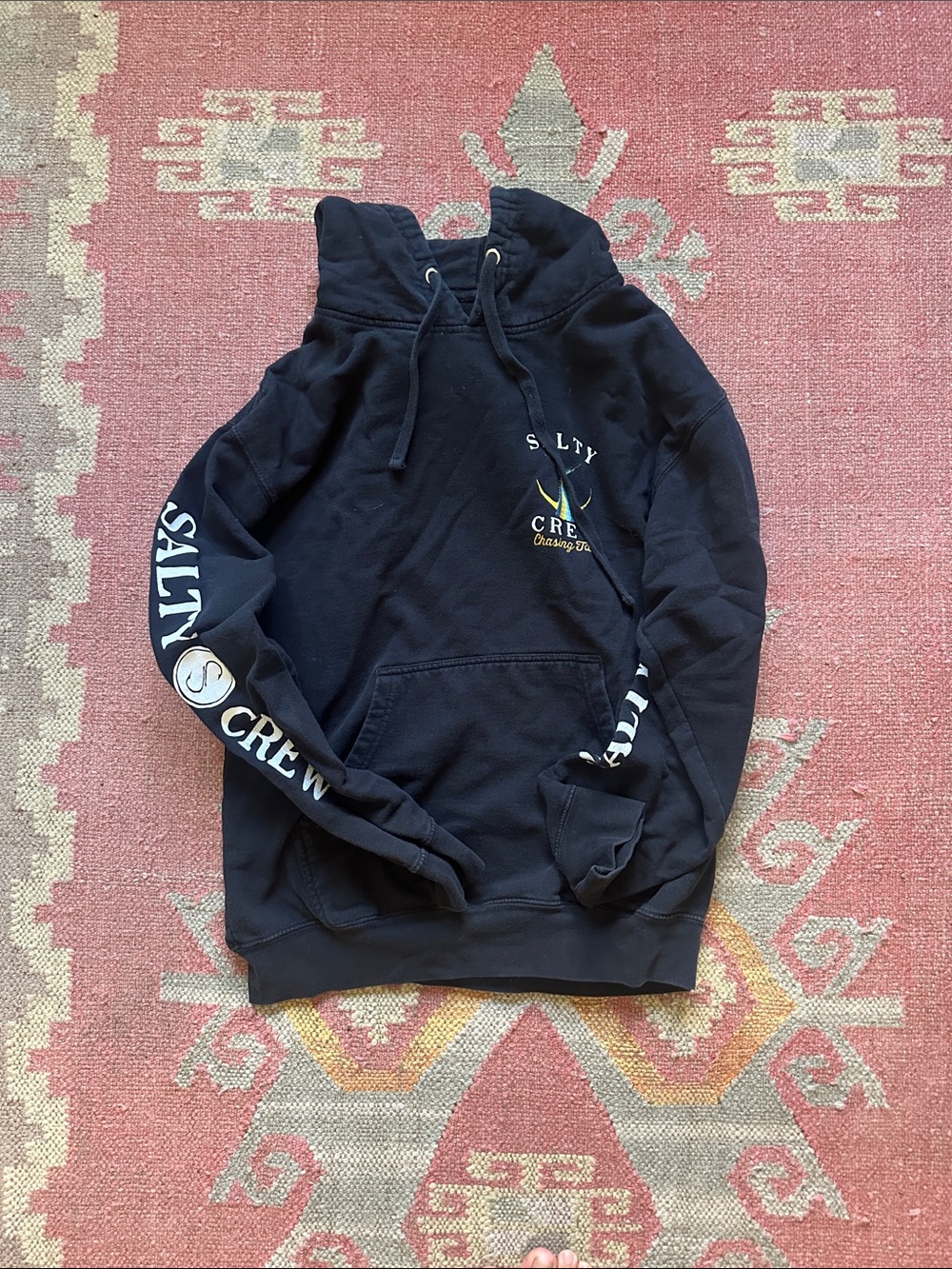 vintage salty crew hoodie black size medium